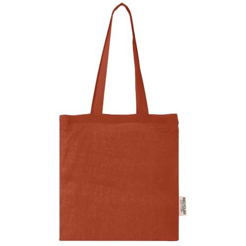 rojo de ladrillo Bolsa Tote de algodón reciclado GRS de 140 g/m2 de 7 L Madras