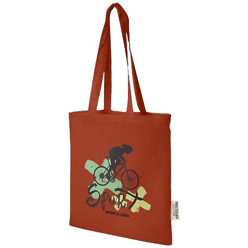 rojo de ladrillo Bolsa Tote de algodón reciclado GRS de 140 g/m2 de 7 L Madras