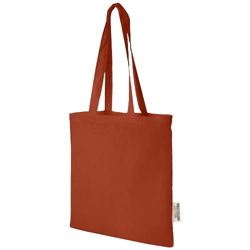 rojo de ladrillo Bolsa Tote de algodón reciclado GRS de 140 g/m2 de 7 L Madras