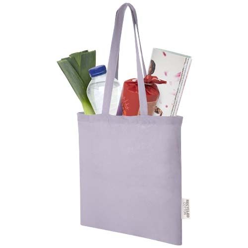 lila Bolsa Tote de algodón reciclado GRS de 140 g/m2 de 7 L Madras