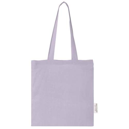 lila Bolsa Tote de algodón reciclado GRS de 140 g/m2 de 7 L Madras