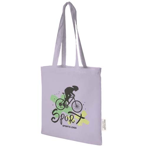 lila Bolsa Tote de algodón reciclado GRS de 140 g/m2 de 7 L Madras