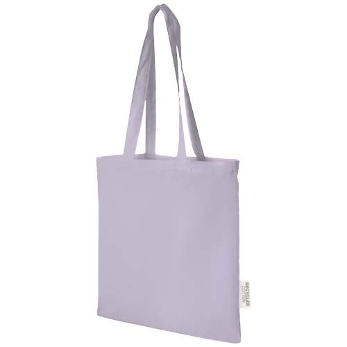 lila Bolsa Tote de algodón reciclado GRS de 140 g/m2 de 7 L Madras