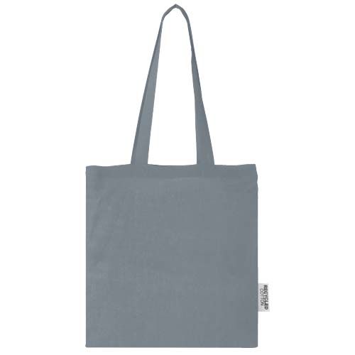 gray Bolsa Tote de algodón reciclado GRS de 140 g/m2 de 7 L Madras