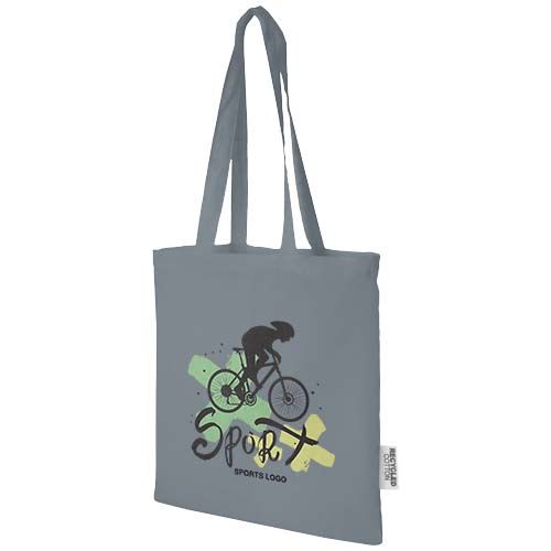 gray Bolsa Tote de algodón reciclado GRS de 140 g/m2 de 7 L Madras