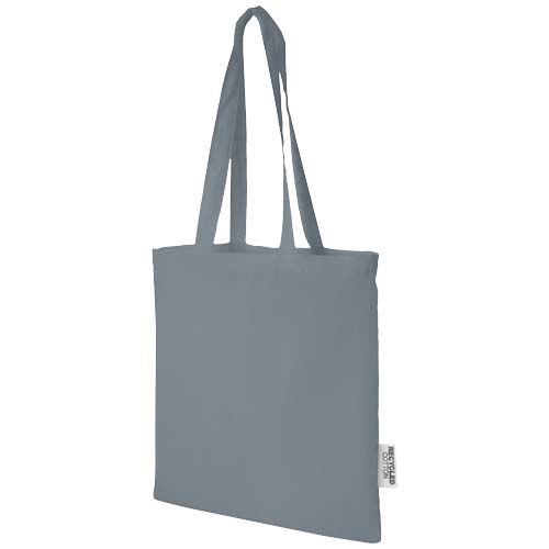 gray Bolsa Tote de algodón reciclado GRS de 140 g/m2 de 7 L Madras