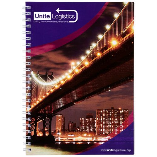 Carnet de notes à spirales A5 Desk-Mate® avec couverture arrière imprimée - 2