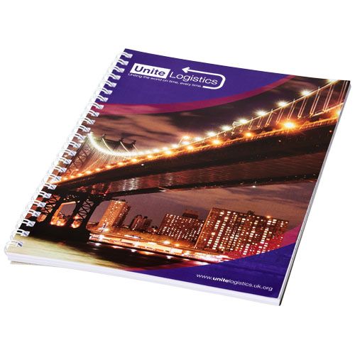 Cuaderno con espiral A4 con cubierta trasera impresa 