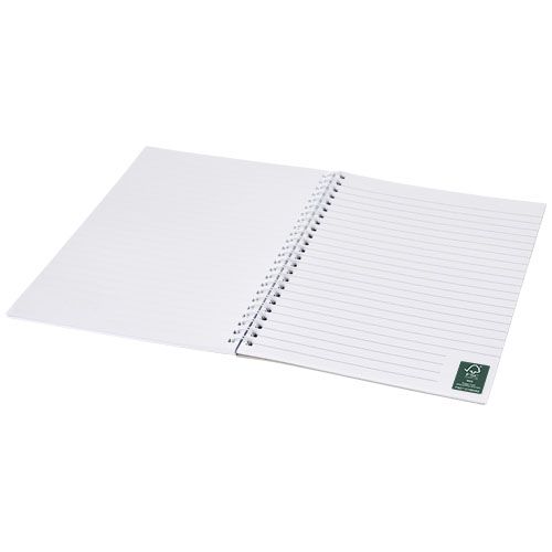 white Cuaderno con espiral A4 con cubierta trasera impresa