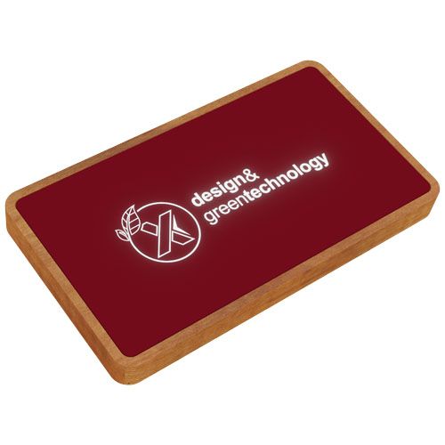 rojo medio/madera Batería externa inalámbrica luminosa de 5000 mAh