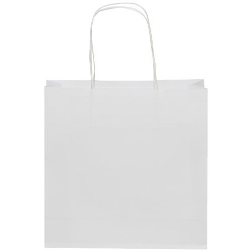 white Bolsa de papel kraft 120 g/m2 con asas de papel retorcido, 24 x 9 x 24 cm