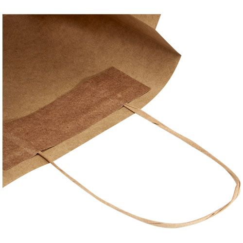 kraft Bolsa de papel kraft 120 g/m2 con asas de papel retorcido, 24 x 9 x 24 cm