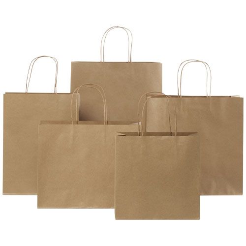 kraft Bolsa de papel kraft 120 g/m2 con asas de papel retorcido, pequeña