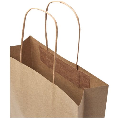kraft Bolsa de papel kraft 120 g/m2 con asas de papel retorcido, mediana