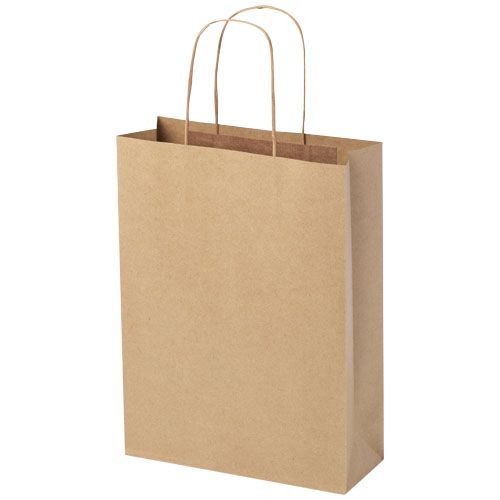 kraft Bolsa de papel kraft 120 g/m2 con asas de papel retorcido, mediana