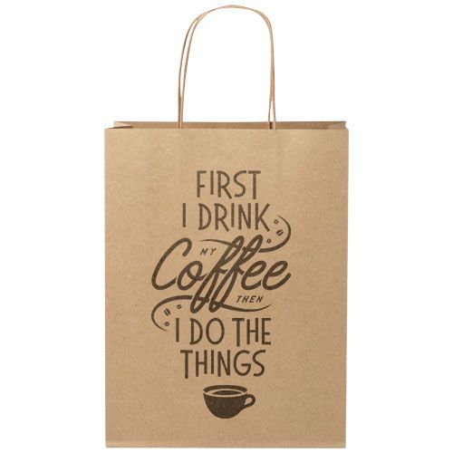 Bolsa de papel kraft 120 g/m2 con asas de papel retorcido, 24 x 9 x 32 cm