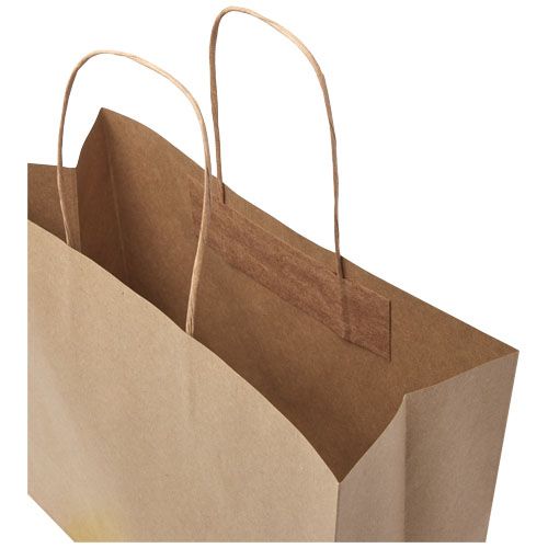 Bolsa de papel kraft 120 g/m2 con asas de papel retorcido, 31 x 12 x 25 cm