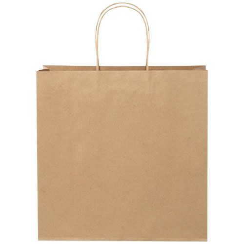 kraft Bolsa de papel kraft 120 g/m2 con asas de papel retorcido, 31 x 12 x 31 cm