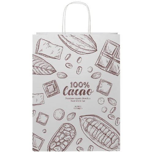 Bolsa de papel kraft 120 g/m2 con asas de papel retorcido, 31 x 12 x 41 cm
