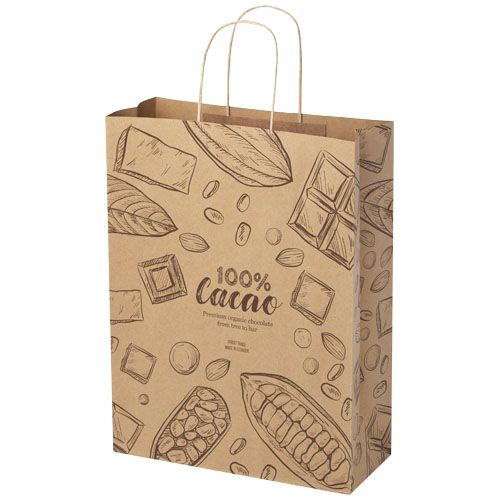 BOLSA DE PAPEL KRAFT 120 G/M2 CON ASAS DE PAPEL RETORCIDO, 31 X 12 X 41 CM