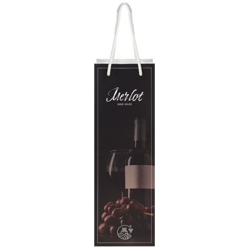 Sac de bouteille de vin en papier 170 g/m2 integra fait à la main avec poignées en plastique - 2