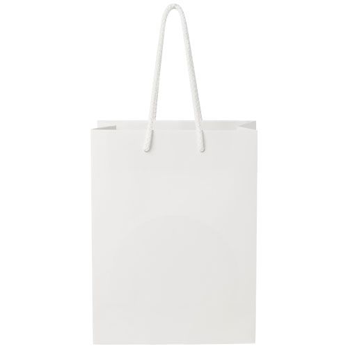 Bolsa de papel integra 170 g/m2 hecha a mano con asas de cordón en PP, 18 x 9 x 23 cm