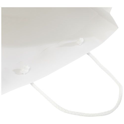 Bolsa de papel integra 170 g/m2 hecha a mano con asas de cordón en PP, 24 x 9 x 36 cm