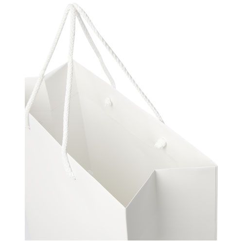 Bolsa de papel integra 170 g/m2 hecha a mano con asas de plástico, XL