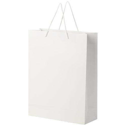 Bolsa de papel integra 170 g/m2 hecha a mano con asas de plástico, XL
