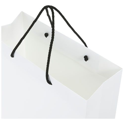 Bolsa de papel integra 170 g/m2 hecha a mano con asas de plástico, XL