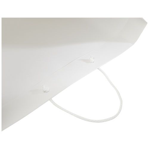 Bolsa de papel integra 170 g/m2 hecha a mano con asas de cordón en PP, 45 x 10 x 35 cm