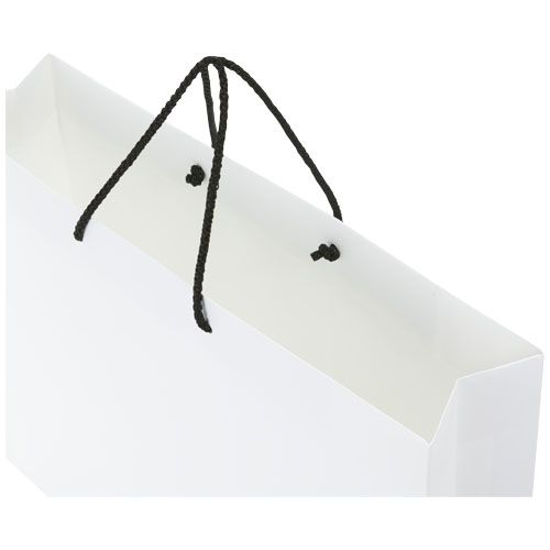 Bolsa de papel integra 170 g/m2 hecha a mano con asas de cordón en PP, 45 x 10 x 35 cm
