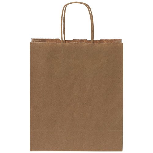 Bolsa de papel kraft 80 g/m2 con asas retorcidas, 18 x 8 x 21 cm
