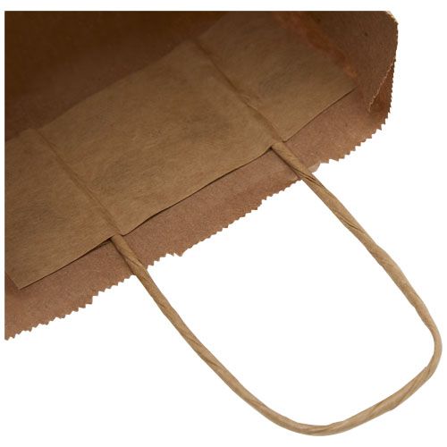 Bolsa de papel kraft 80 g/m2 con asas retorcidas, 18 x 8 x 21 cm