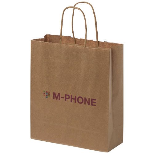 BOLSA DE PAPEL KRAFT 80 G/M2 CON ASAS RETORCIDAS, 18 X 8 X 21 CM