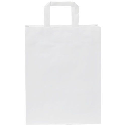 Bolsa de papel kraft 80-90 g/m2 con asas planas, mediana