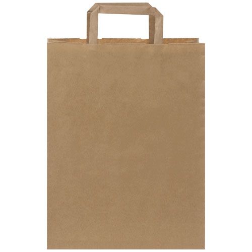 Bolsa de papel kraft 80-90 g/m2 con asas planas, mediana