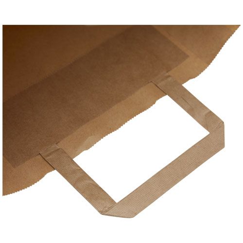 Bolsa de papel kraft 80-90 g/m2 con asas planas, 25 x 11 x 32 cm