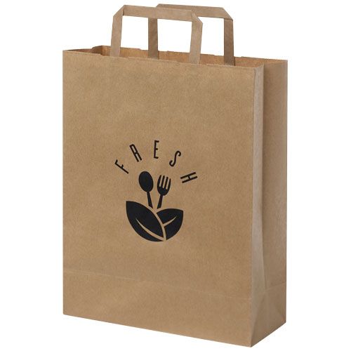 BOLSA DE PAPEL KRAFT 80-90 G/M2 CON ASAS PLANAS, 25 X 11 X 32 CM