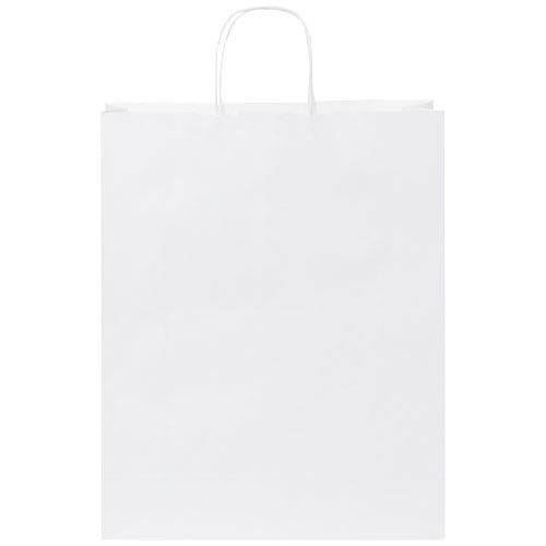white Bolsa de papel kraft 80-90 g/m2 con asas retorcidas, grande