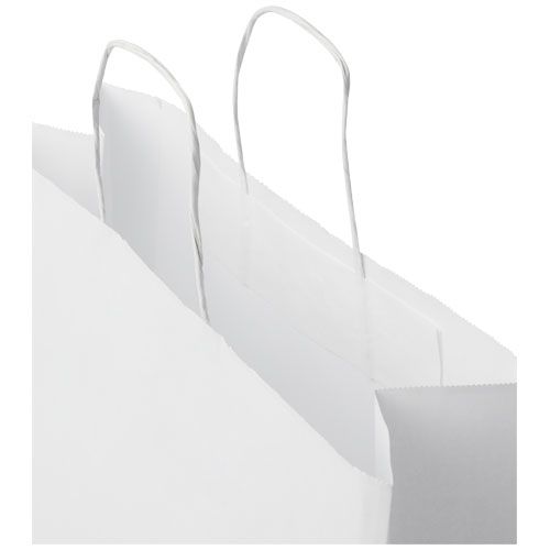 white Bolsa de papel kraft 80-90 g/m2 con asas retorcidas, 32 x 12 x 40 cm