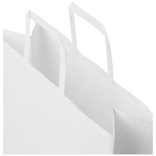 white Bolsa de papel kraft 80-90 g/m2 con asas planas, 32 x 12 x 40 cm