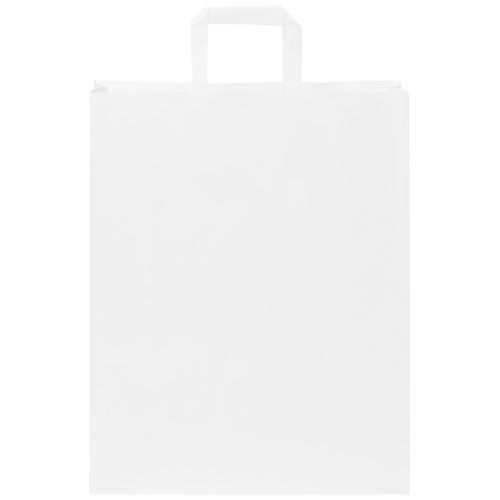 white Bolsa de papel kraft 80-90 g/m2 con asas planas, 32 x 12 x 40 cm