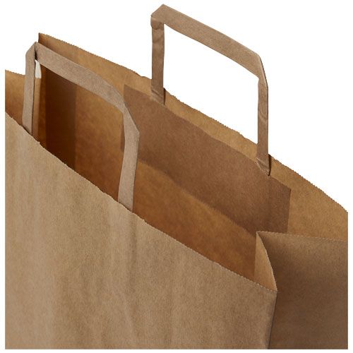 kraft Bolsa de papel kraft 80-90 g/m2 con asas planas, 32 x 12 x 40 cm