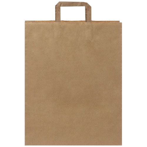 kraft Bolsa de papel kraft 80-90 g/m2 con asas planas, 32 x 12 x 40 cm