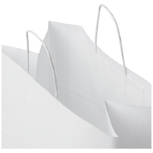 white Bolsa de papel kraft 80-90 g/m2 con asas retorcidas, 34 x 20 x 35 cm