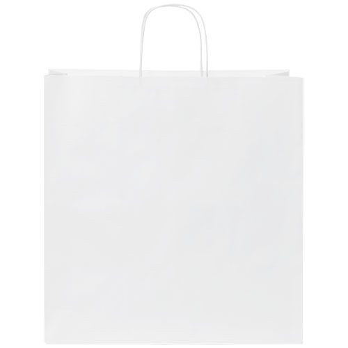 white Bolsa de papel kraft 80-90 g/m2 con asas retorcidas, 34 x 20 x 35 cm
