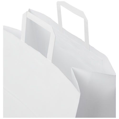 white Bolsa de papel kraft 80-90 g/m2 con asas planas, XL
