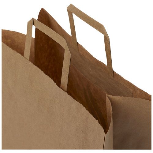Bolsa de papel kraft 80-90 g/m2 con asas planas, 34 x 20 x 35 cm