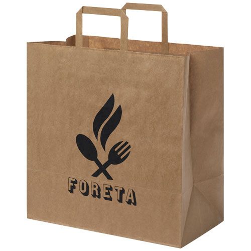 BOLSA DE PAPEL KRAFT 80-90 G/M2 CON ASAS PLANAS, 34 X 20 X 35 CM